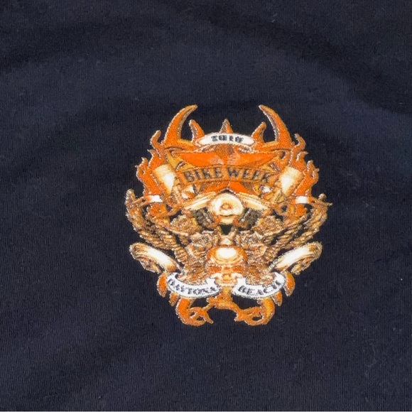 American Biker Image 2010 Bike Week Daytona Beach T-Shirt Black Orange Size 2XL - Picture 3 of 5